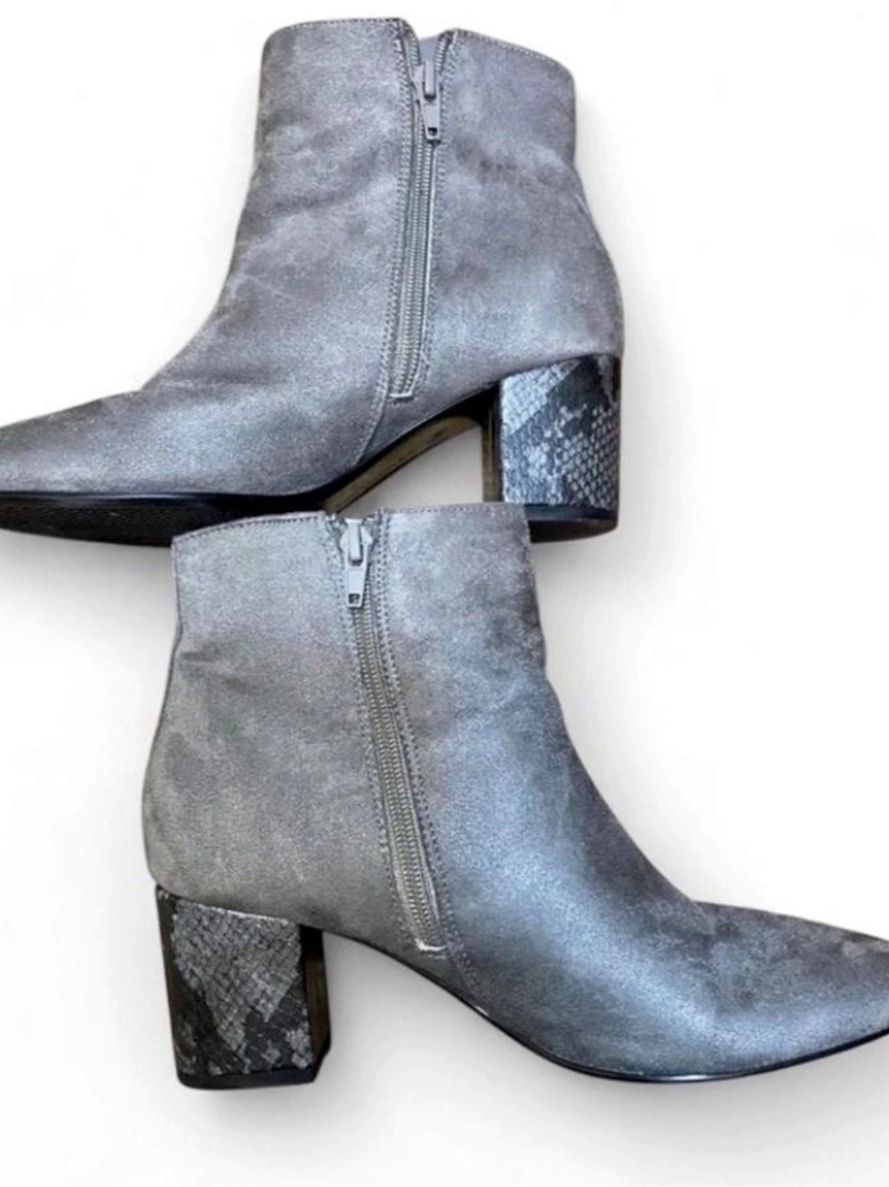 Bandolino Louna Gray Pointed Toe Ankle Boots